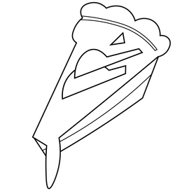 Pear pie flat black and white clipart