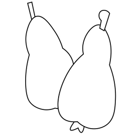 Pear twins black and white clipart