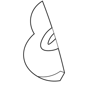 Pear piece black and white clipart