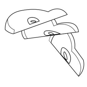 Pear slices black and white clipart