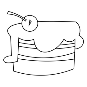Cherry pie slice black and white clipart
