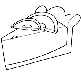 Apple pie drawing black and white clipart