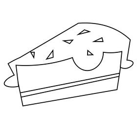 Jam pie slice black and white clipart