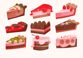 Sweet pies slices set vector