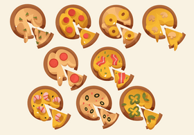 Pizza Italian food set vector