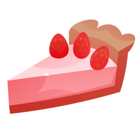 Strawberries pie slice clipart