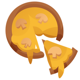 Pizza mushrooms clipart