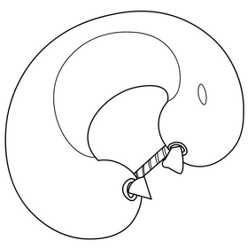 Sausage drawing black and white clipart