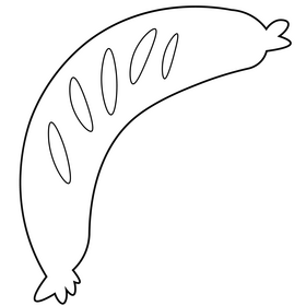 Grill sausage black and white clipart