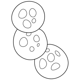 Sausage slices black and white clipart