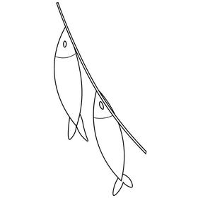 Seafood fish black and white clipart