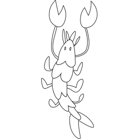 Seafood lobster black and white clipart