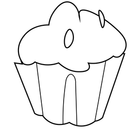 Cupcake drawing black and white clipart