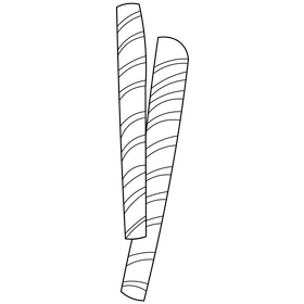 Candy sticks drawing black and white clipart