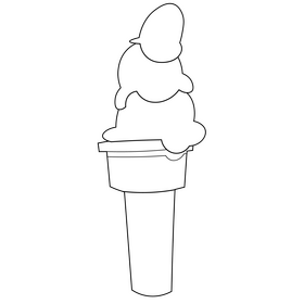 Sweet colorful ice cream drawing black and white clipart