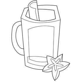 Thanksgiving drink black and white clipart