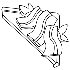 Fish toast black and white clipart