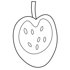 Tropical fruit black and white clipart