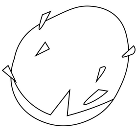 Coconut tropical fruit black and white clipart