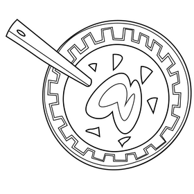 Ukrainian borscht black and white clipart