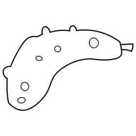 Ukrainian cucumber black and white clipart