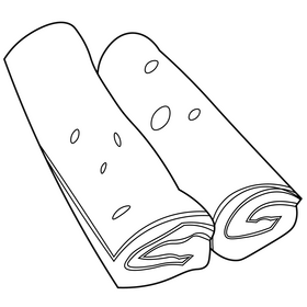 Ukrainian pancakes black and white clipart