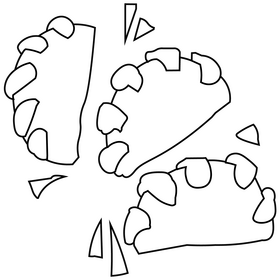 Ukrainian vareniki black and white clipart