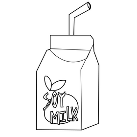 Soy milk black and white clipart