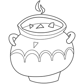Cauldron drawing black and white clipart