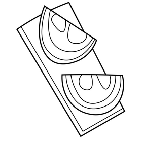 Vegetarian sandwich black and white clipart