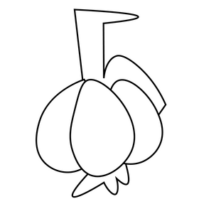 Garlic vegetable drawing black and white clipart