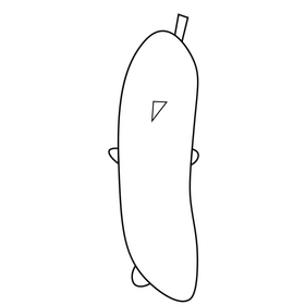 Cucumber vegetable drawing black and white clipart