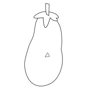 Eggplant vegetable drawing black and white clipart