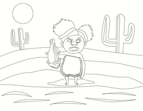 Sandy Croods wild child black and white vector