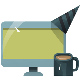 Corporate party monitor clipart