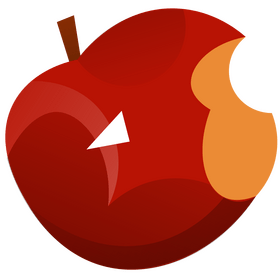 Red apple bitten clipart