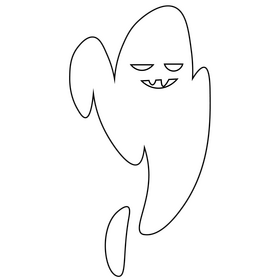 Halloween ghost illustration black and white clipart