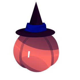 Halloween pumpkin in witch hat clipart