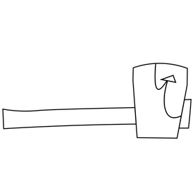 Halloween axe cartoon black and white clipart