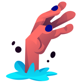 Halloween scary hand, zombie hand clipart