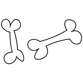 Cartoon bones black and white clipart