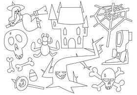 Halloween decoration black and white vector