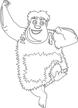 Thunk The Croods cartoon character drawing black and white clipart free ...