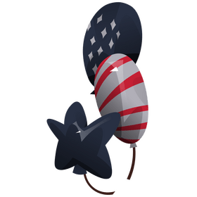 4th of july balloons clipart