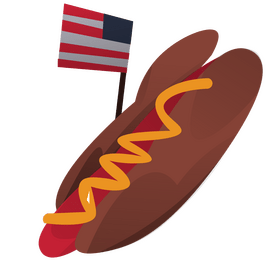 4th of July hotdog clipart