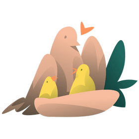 Mothers day bird nest clipart
