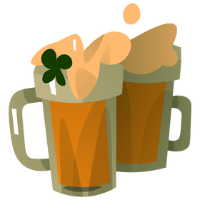 St Patricks Day beer glasses clipart