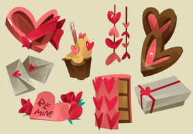Valentines Day elements vector