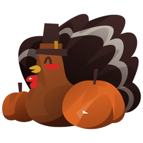Thanksgiving turkey and pumpkins clipart