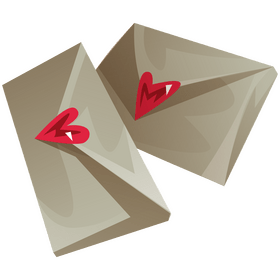 Valentines Day love letters clipart